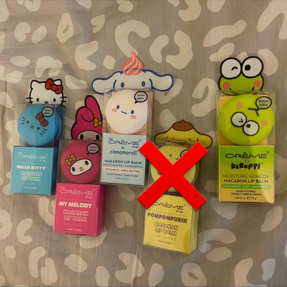 4PC Hello Kitty Sanrio Macaroon Lip Balm By The Crème Shop